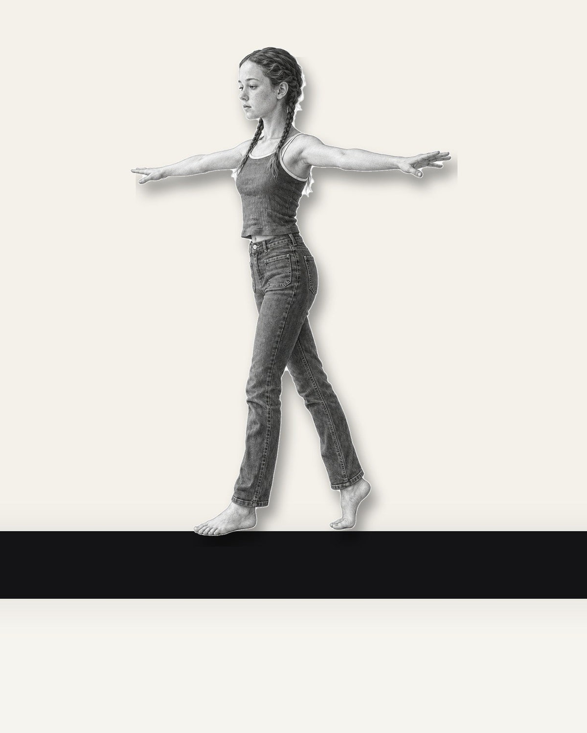 Balancing Act – Nipped Out framed wall art (detail)