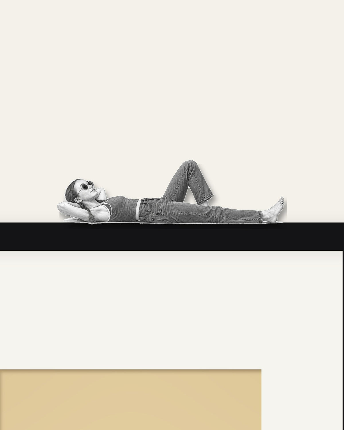 Sunbather – Nipped Out framed wall art (detail)