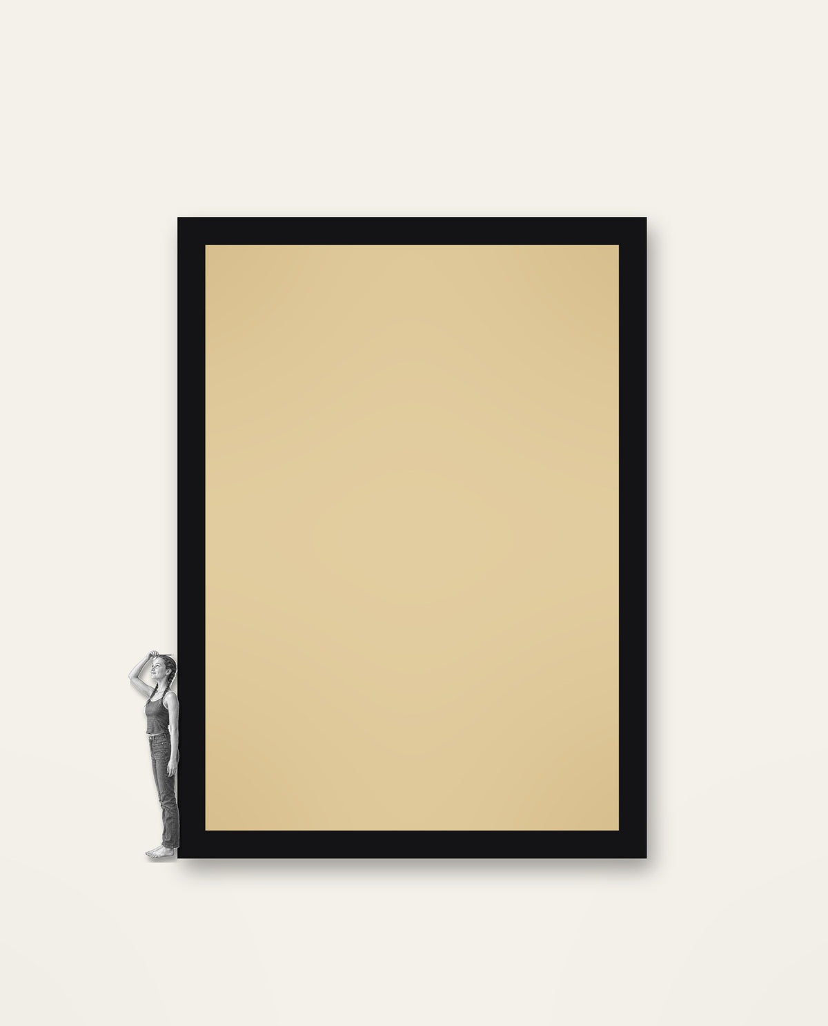 Measuring Up – the full framed piece on a wall