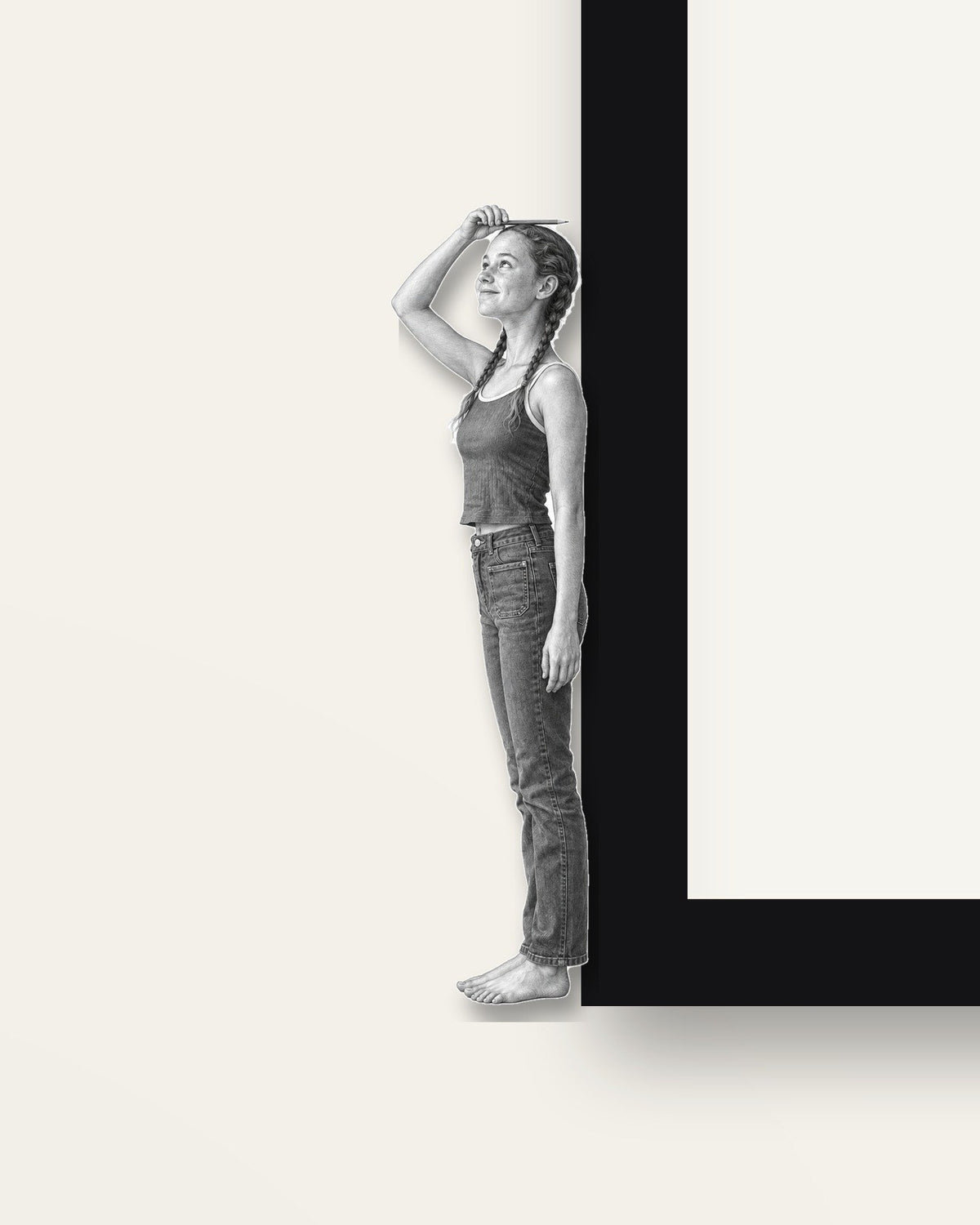 Measuring Up – Nipped Out framed wall art (detail)