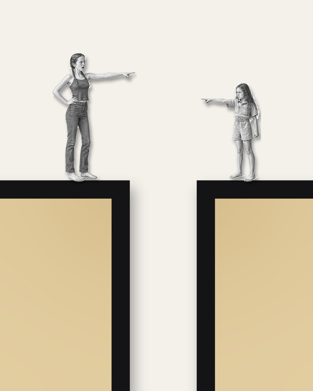 It Was Her – close-up of the wooden figure on the black frame