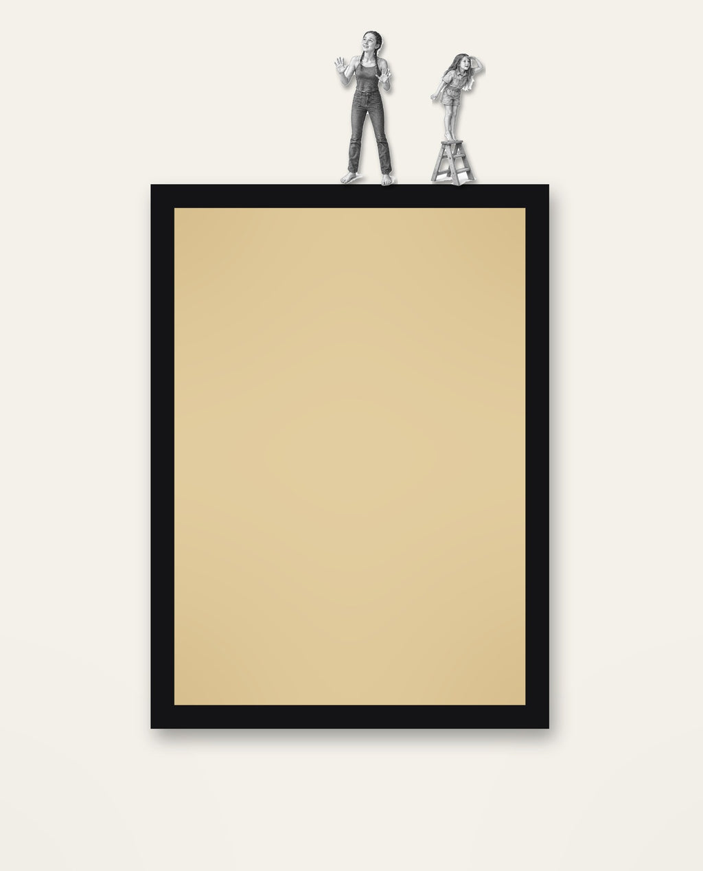 Stepladder – the full framed piece on a wall