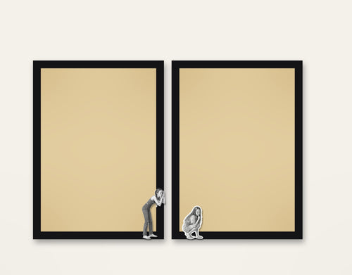 Gap Peek – the pair of framed pieces on a wall