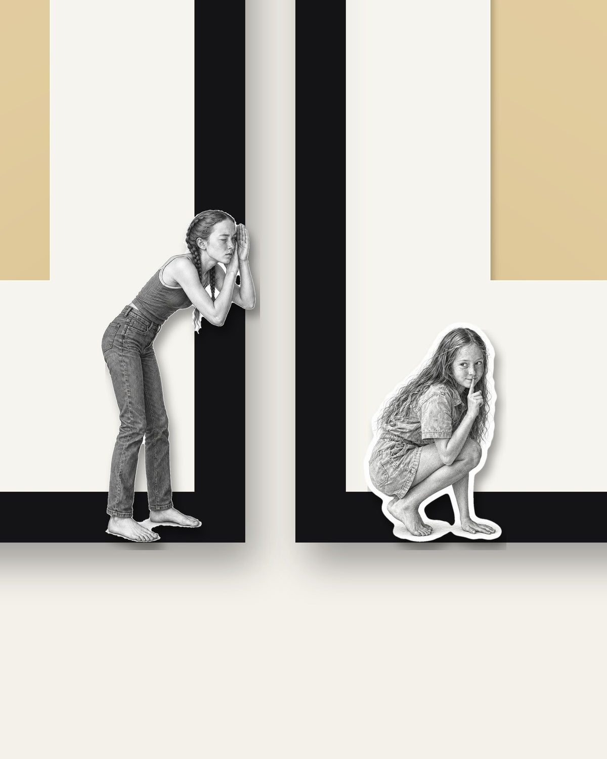 Gap Peek – Nipped Out framed wall art (detail)
