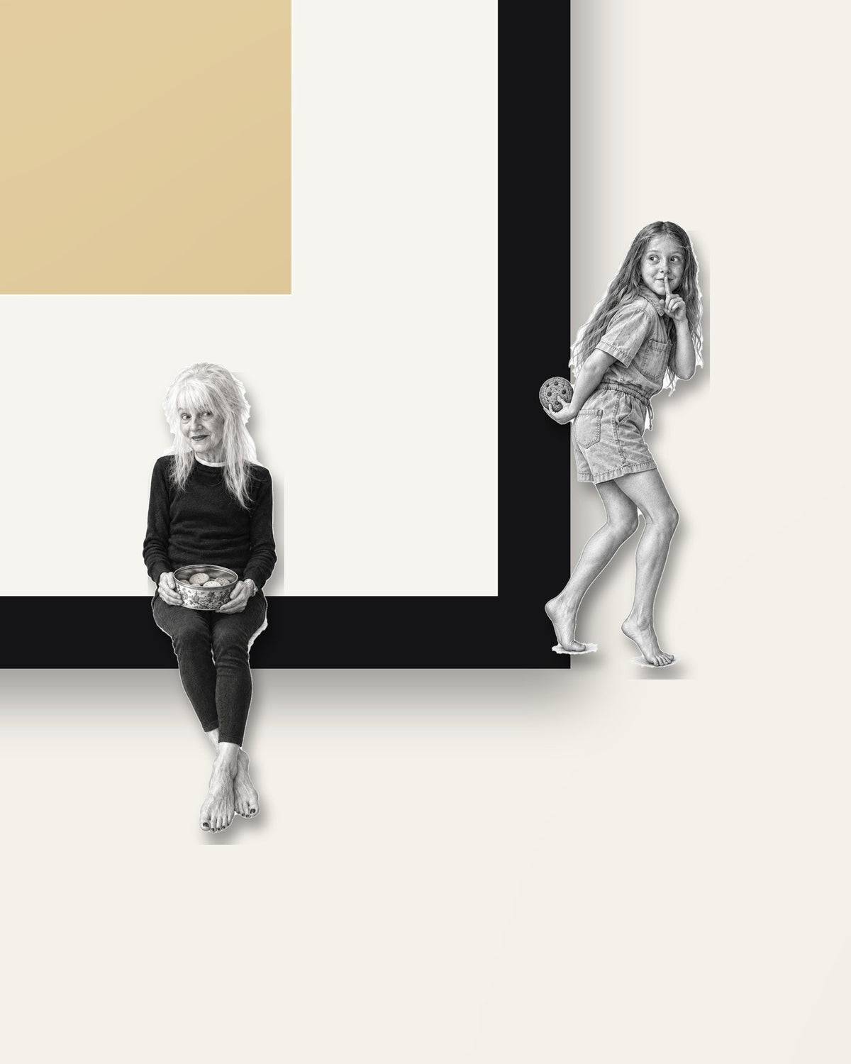 Biscuit Thief – Nipped Out framed wall art (detail)