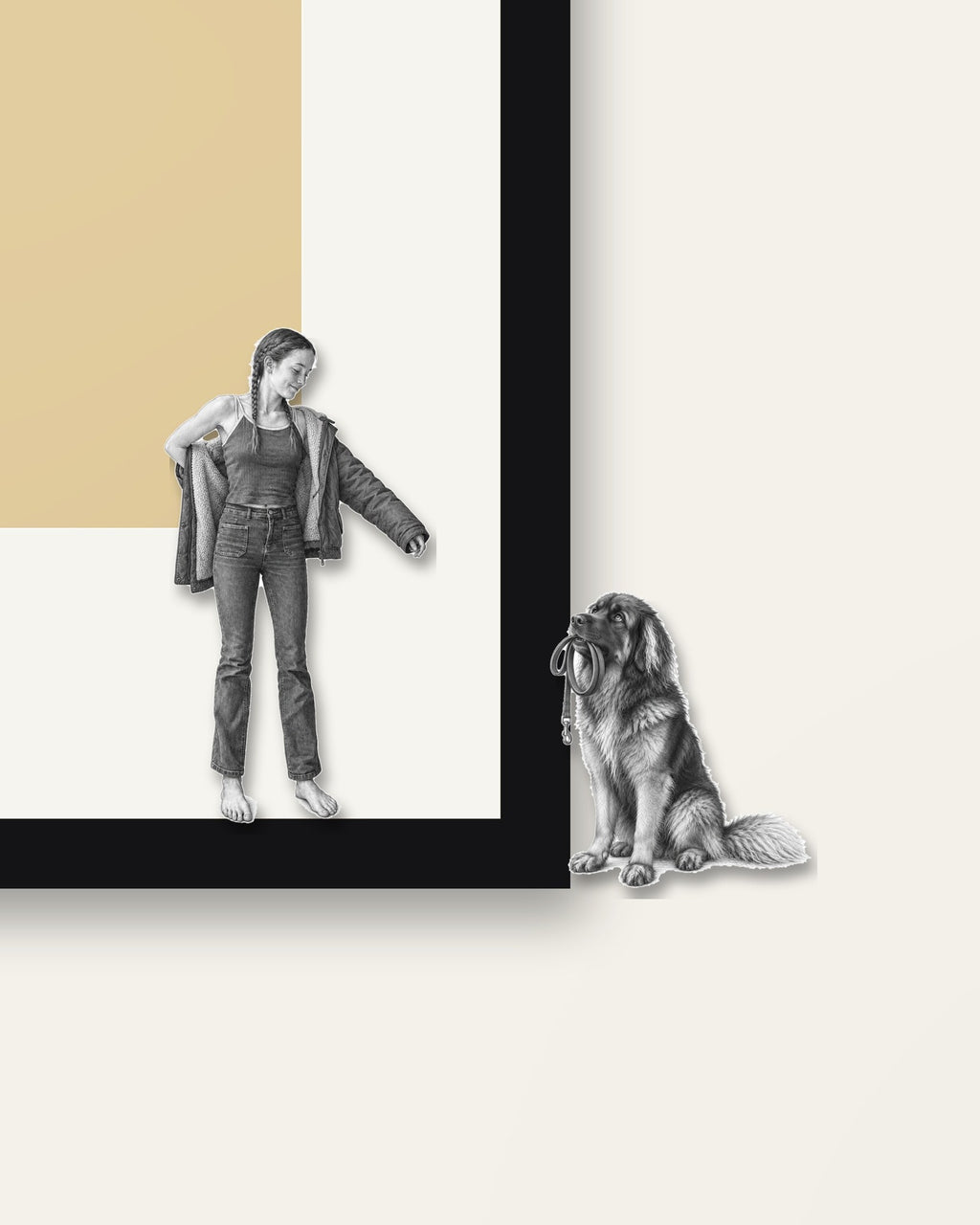 Walkies – Nipped Out framed wall art (detail)
