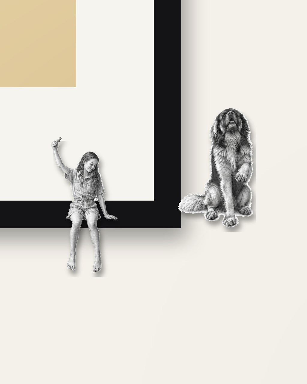 Sit! – Nipped Out framed wall art (detail)