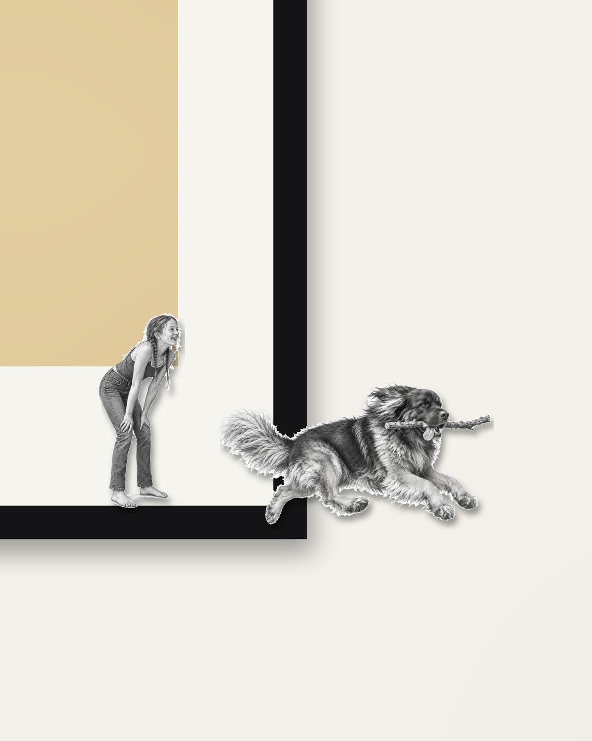 Fetch – Nipped Out framed wall art (detail)