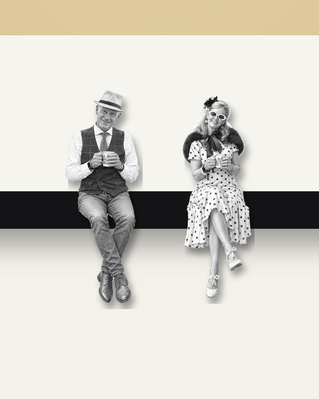 Tea for Two – Nipped Out framed wall art (detail)