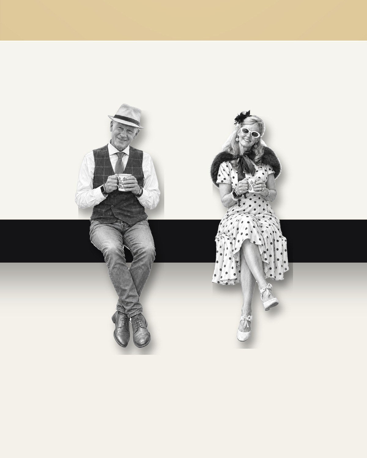 Tea for Two – Nipped Out framed wall art (detail)