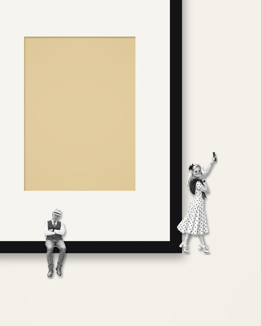 Who Has the Remote – Nipped Out framed wall art (detail)