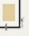 Who Has the Remote – Nipped Out framed wall art (detail)