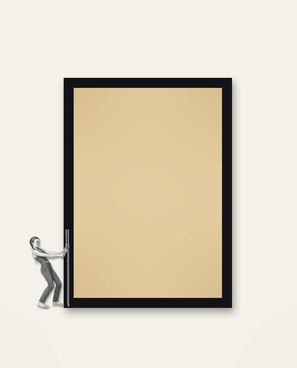 Zipped – the full framed piece on a wall