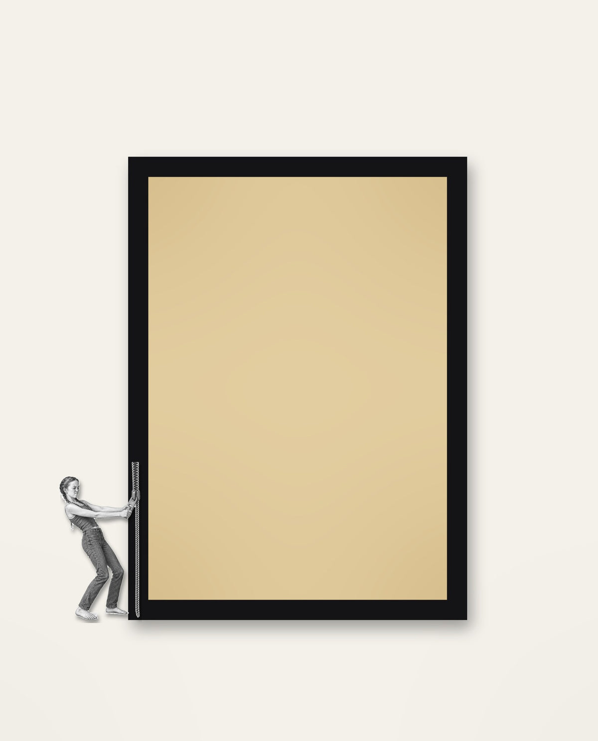 Zipped – the full framed piece on a wall